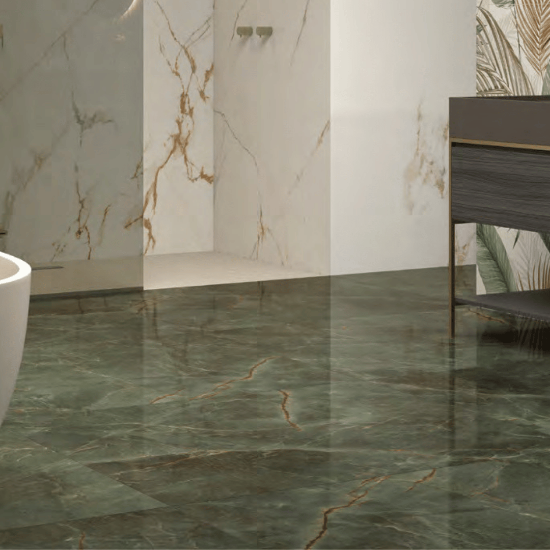 Marmi Dream Verde Lucido e Opaco 60x120 - Piastrellami